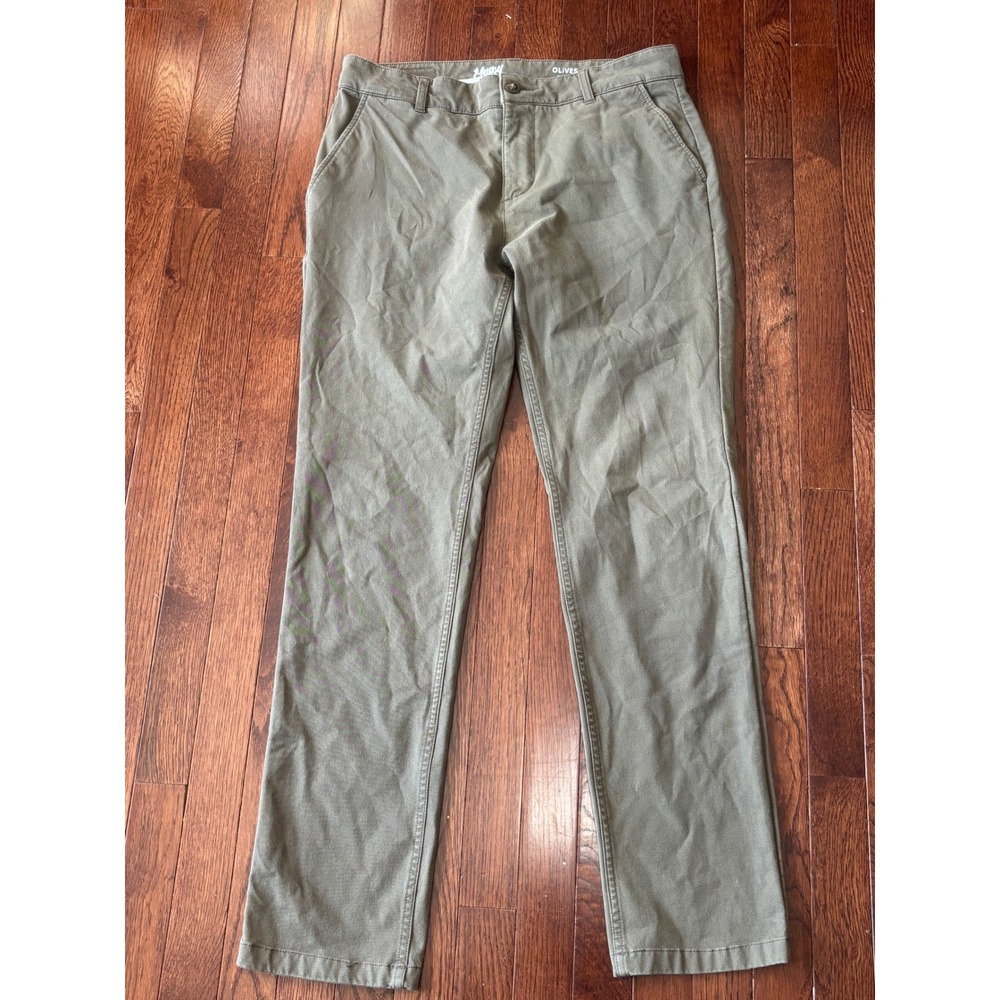 Mugsy Olives Chino Pants Mens 34x31 Olive Green Stretch Cotton K6PNOL